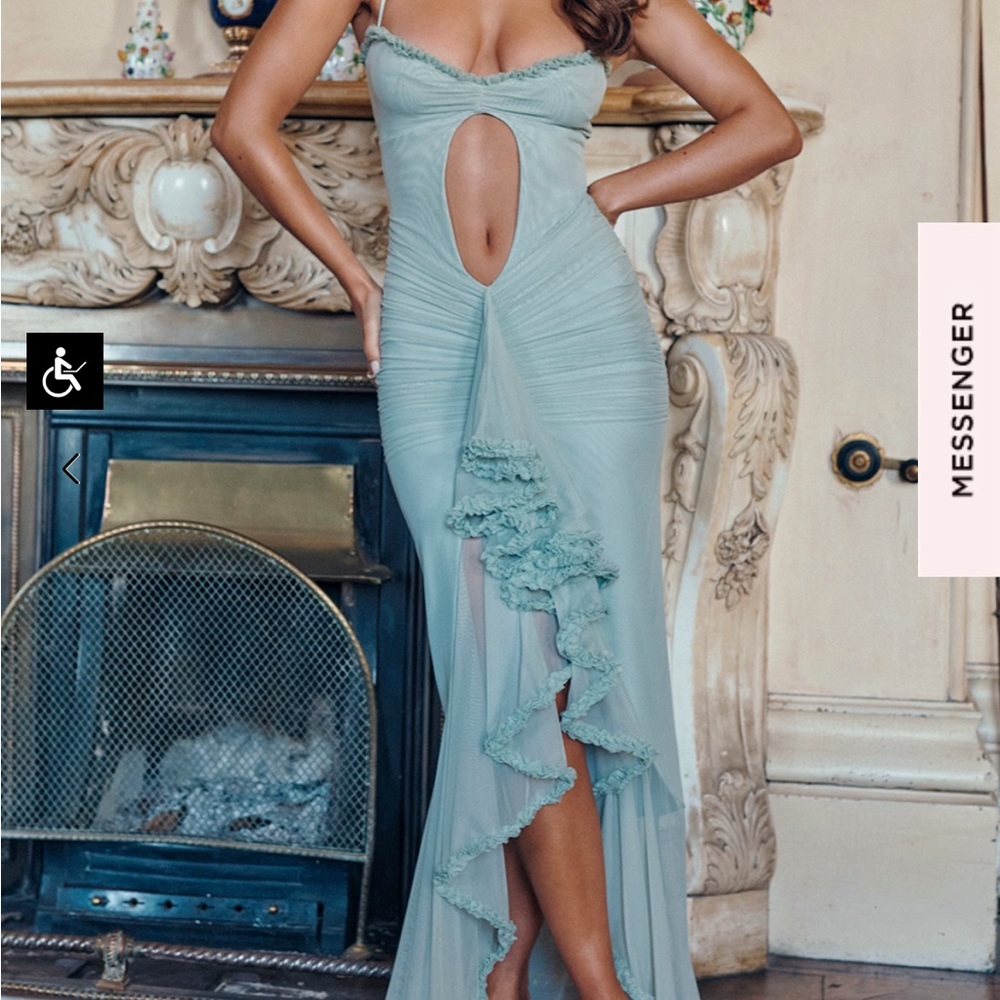 House of cb keyhole dress aqua color